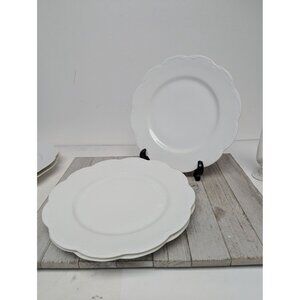 Vintage Haviland White Star Dots Pattern Dinner Plates 9 3/4" Set of 3 France